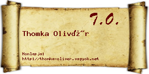 Thomka Olivér névjegykártya